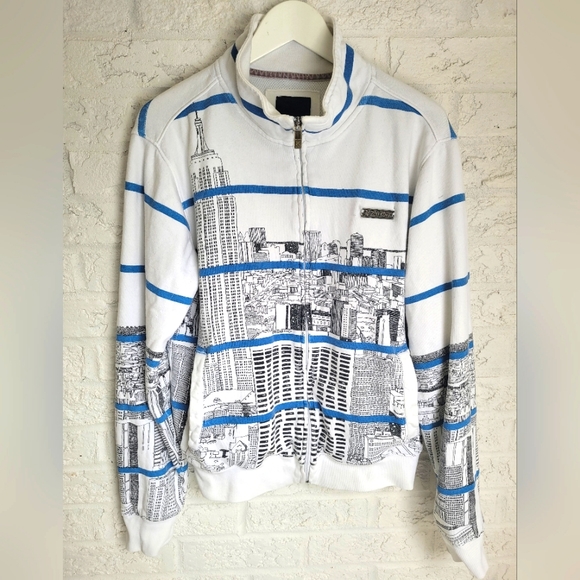 Graphic Zip Front Sweatshirt - Picture 1 of 7